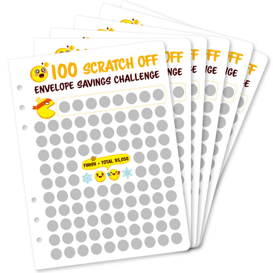 100 Envelopes Challenge Scratch-off Cards